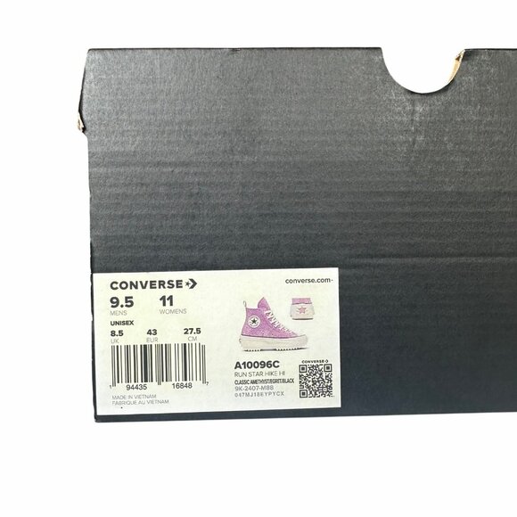⭐Converse Run Star Hike Platform 11 Womens Shoes Sneaker Purple Glitter A10096C⭐ - Picture 8 of 12